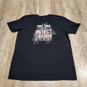 Farms to Market Invest in Stock Farmers Graphic Tee Shirt Men's Size Large